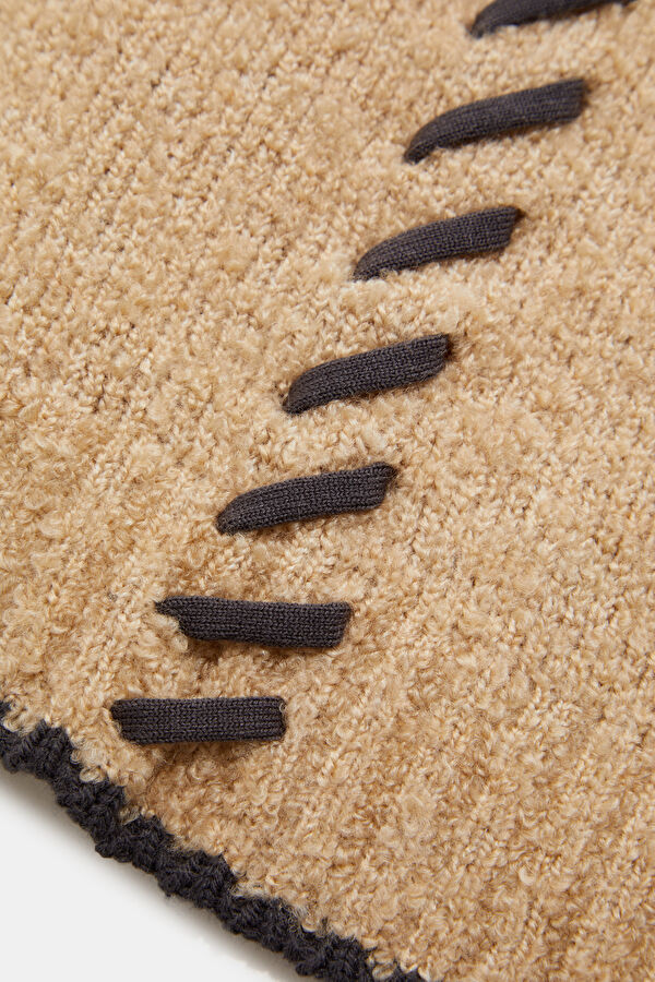 Beige Men's Knit Sweater with Rope Detail 5