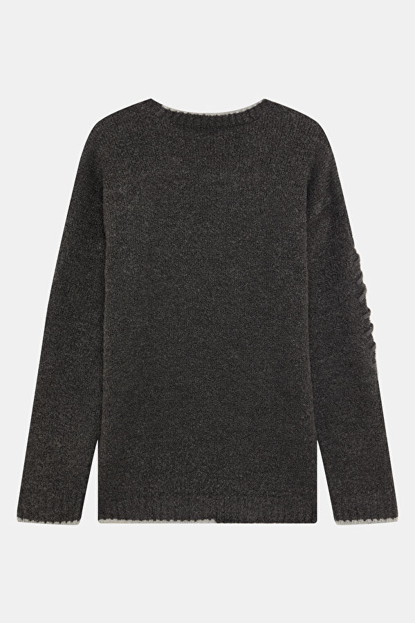 Anthracite Men's Knit Sweater with Rope Detail 2