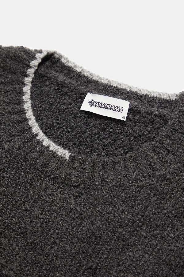 Anthracite Men's Knit Sweater with Rope Detail 3