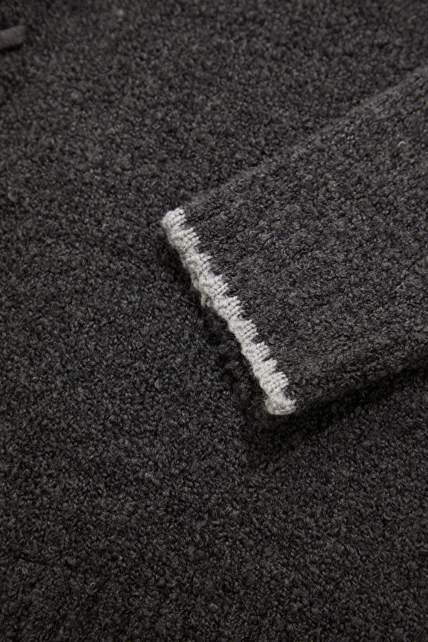 Anthracite Men's Knit Sweater with Rope Detail 4