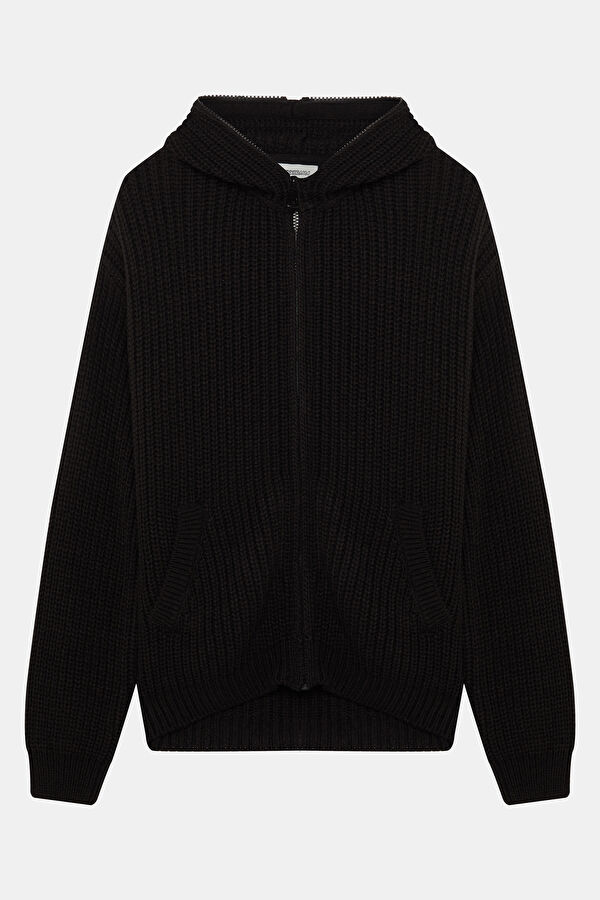 Black Knit Men's Cardigan