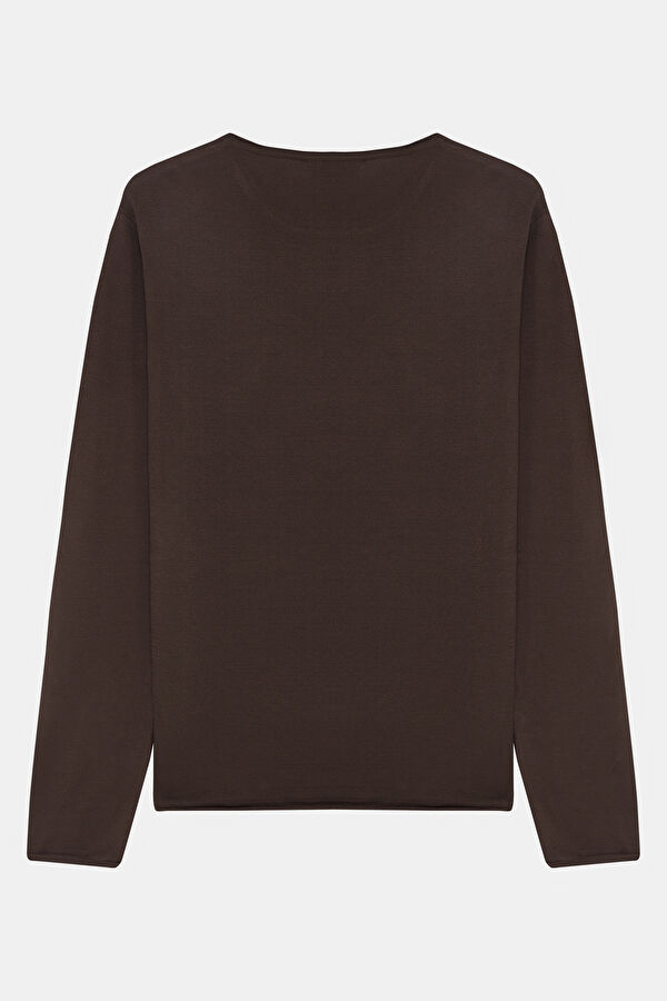 Coffee Brown Viscose Knit Men's Sweater 4