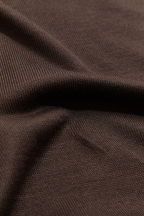 Coffee Brown Viscose Knit Men's Sweater 6