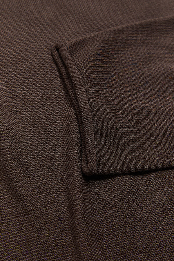 Coffee Brown Viscose Knit Men's Sweater 7