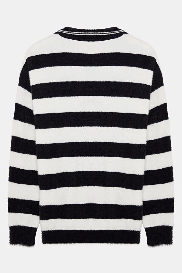 Men's Black Striped Knit Sweater 2