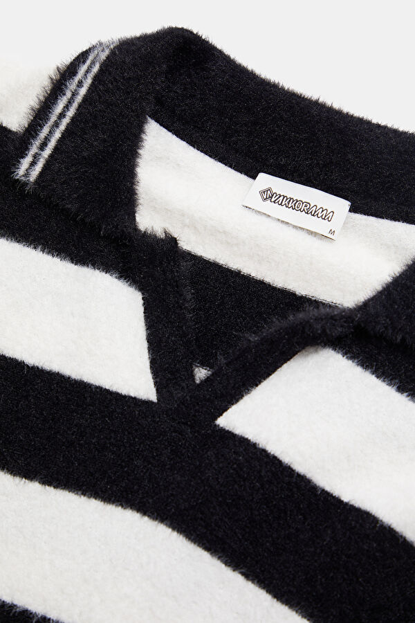 Men's Black Striped Knit Sweater 3
