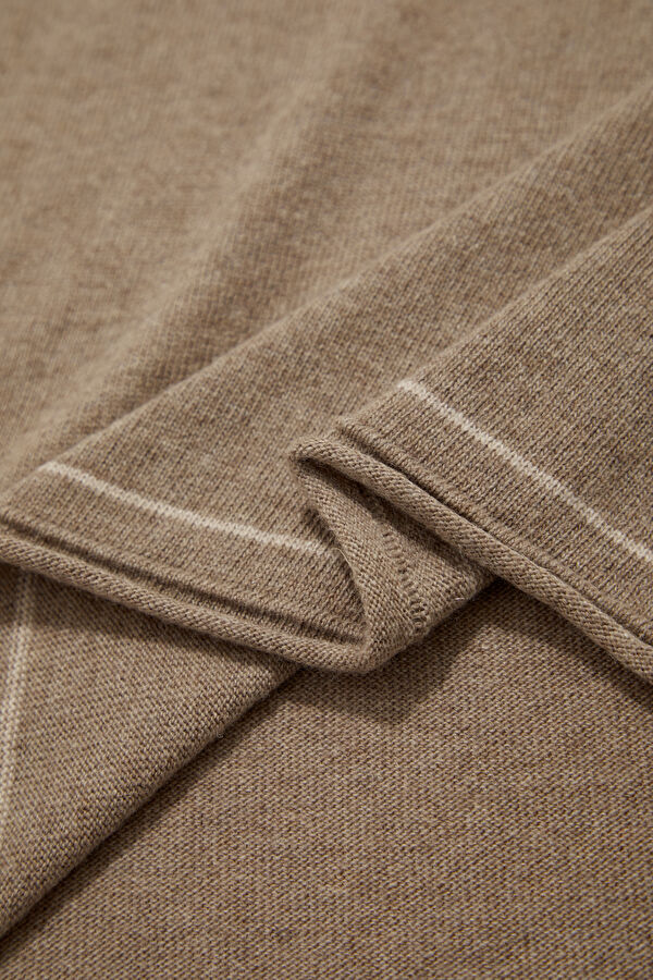 Beige Wool Knit Men's Sweater 5