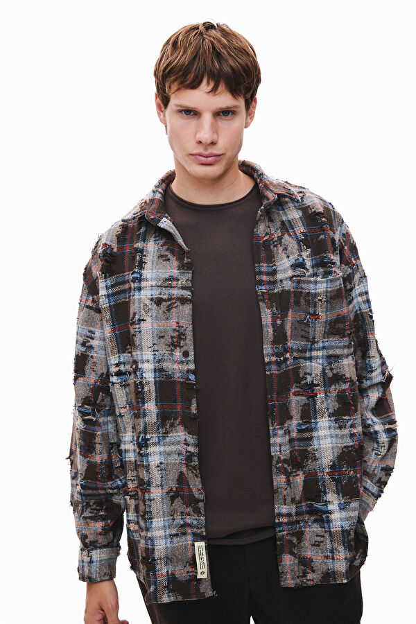 Coffee Brown Viscose Knit Men's Sweater