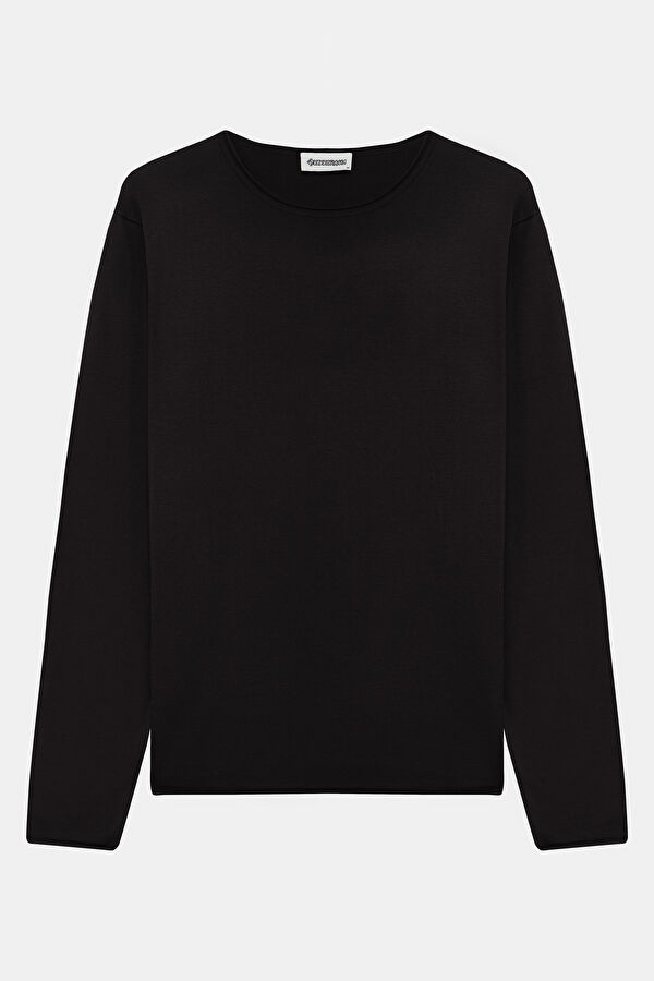 Black Viscose Knit Men's Sweater