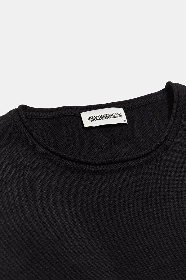 Black Viscose Knit Men's Sweater 3