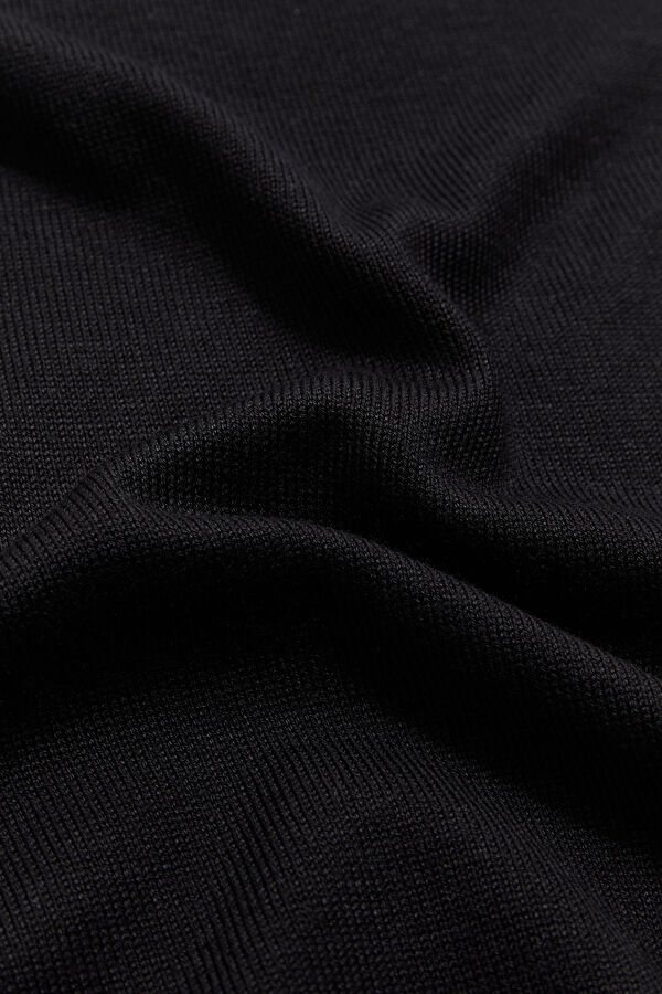 Black Viscose Knit Men's Sweater 4