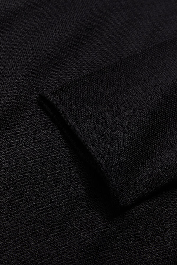 Black Viscose Knit Men's Sweater 5