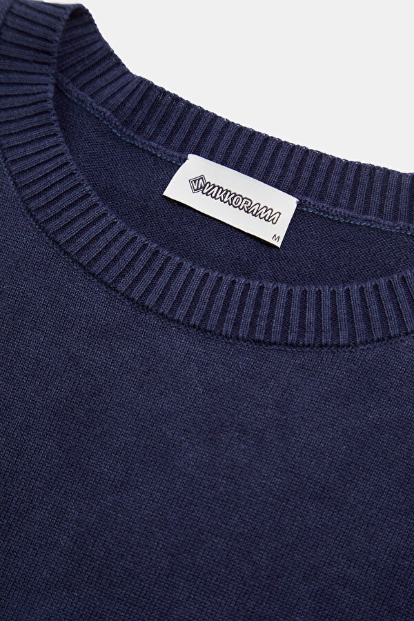 Navy Blue Knitted Men's Sweater 3