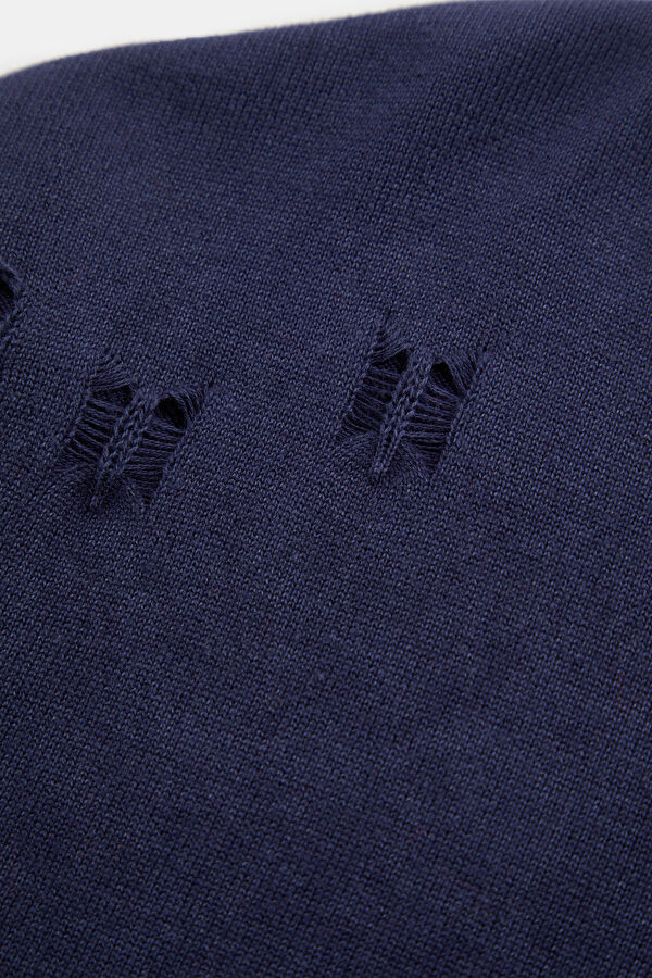 Navy Blue Knitted Men's Sweater 4