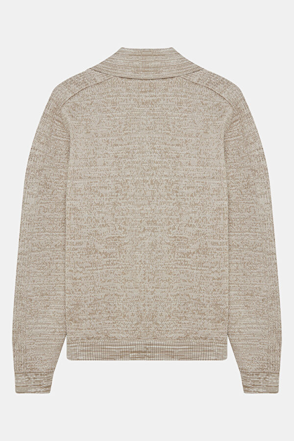 Beige Knitted Men's Sweater 2