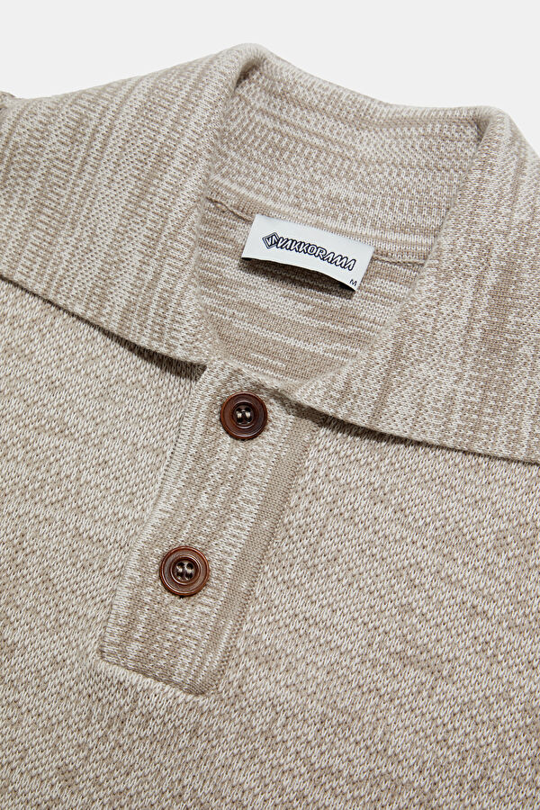 Beige Knitted Men's Sweater 3