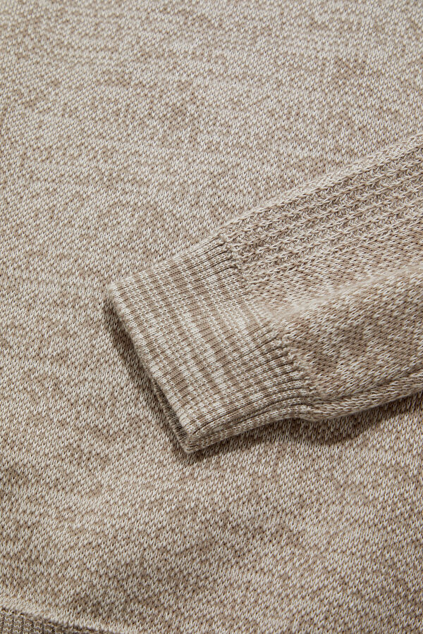 Beige Knitted Men's Sweater 4