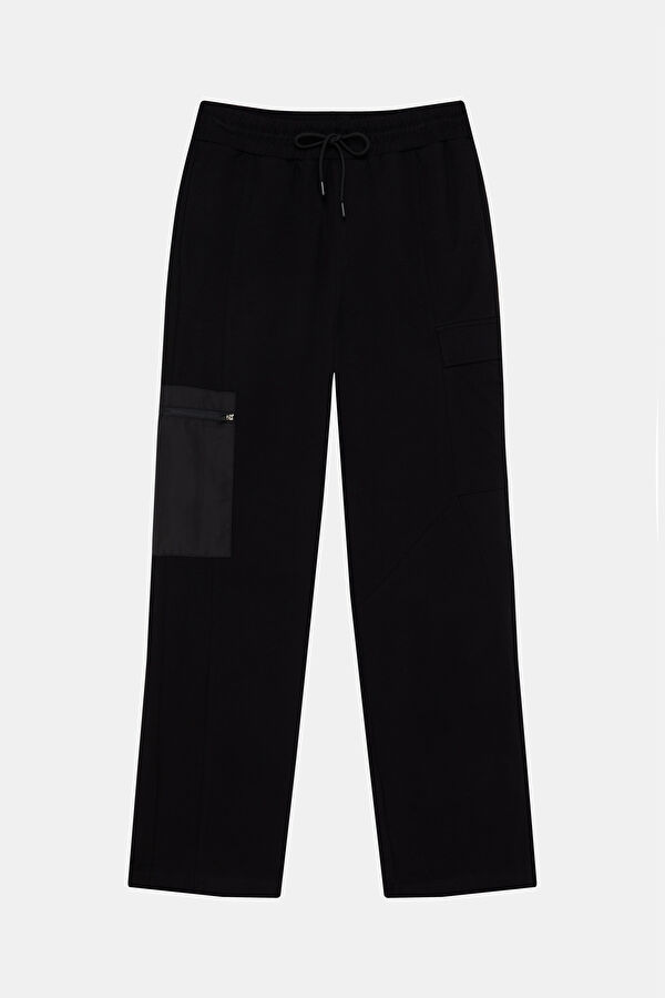 Black Straight Leg Sport Men's Pants