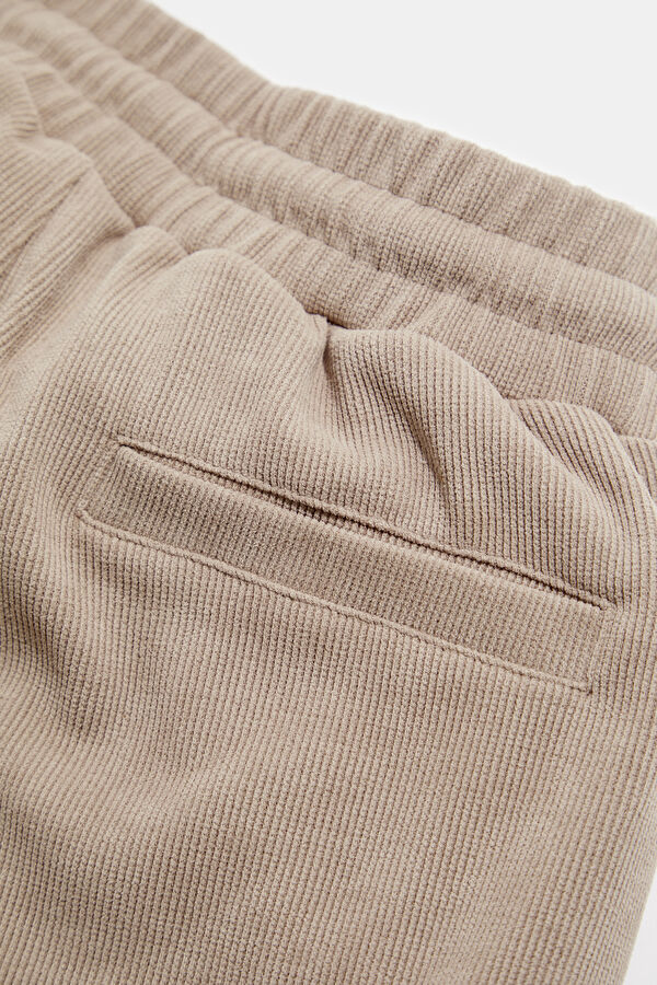 Beige Straight Leg Men's Trousers 5