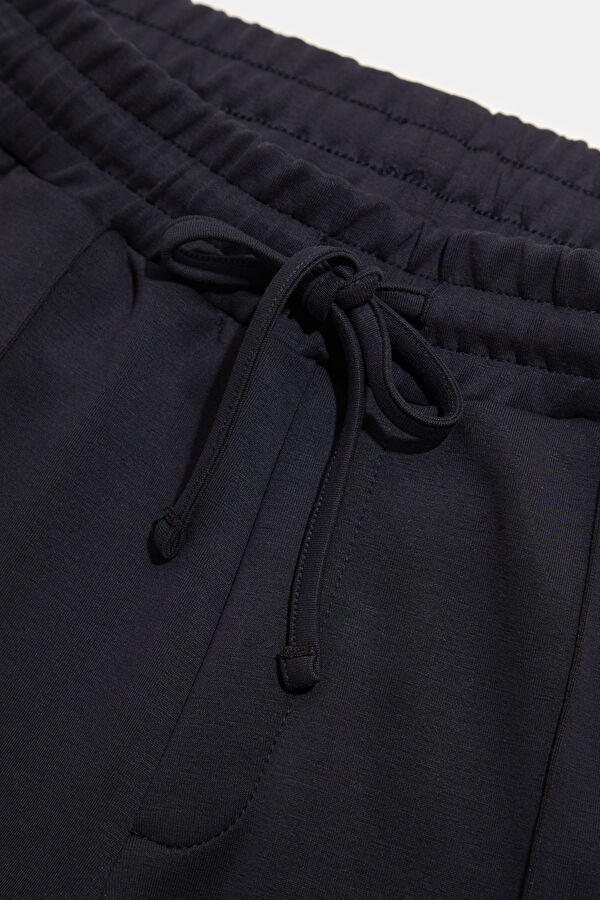 Black Straight Leg Modal Sport Men's Pants 3
