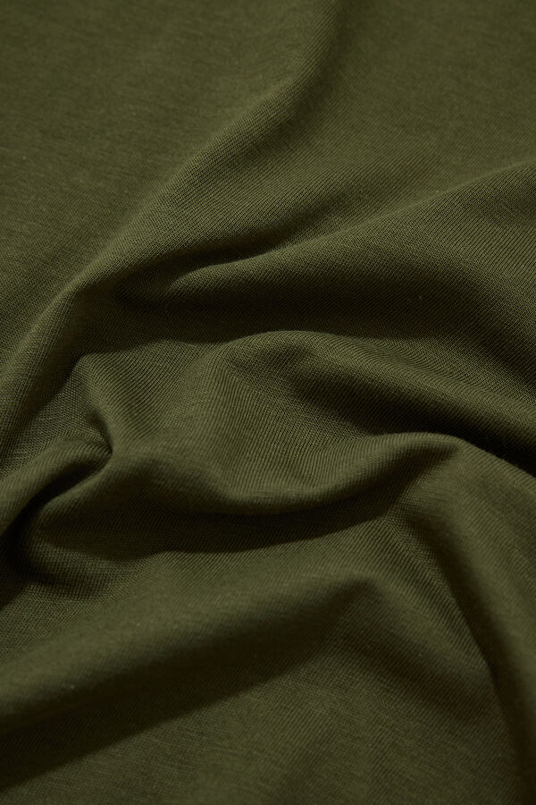 Khaki Crew Neck Embroidered Men's T-Shirt 7