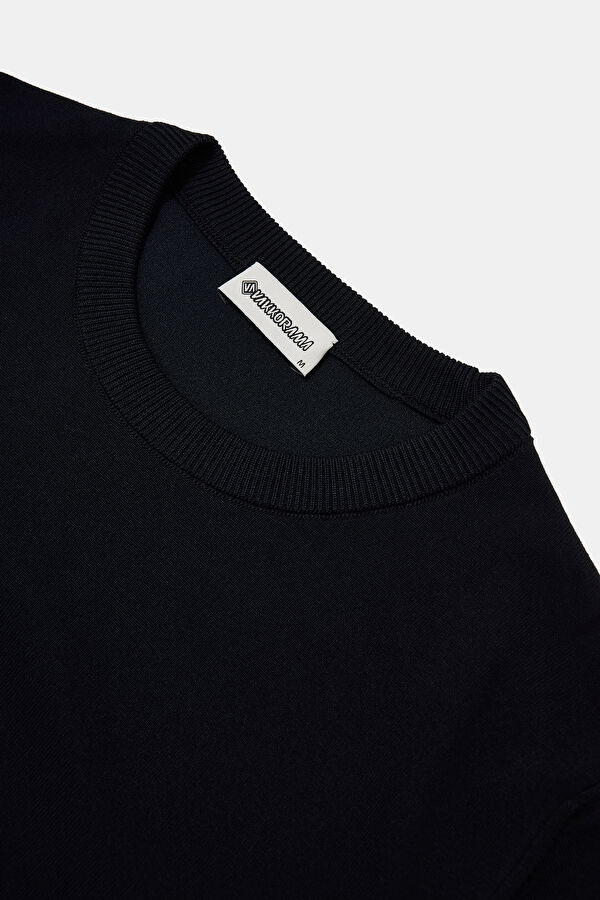Navy Blue Crew Neck Men's T-Shirt 3