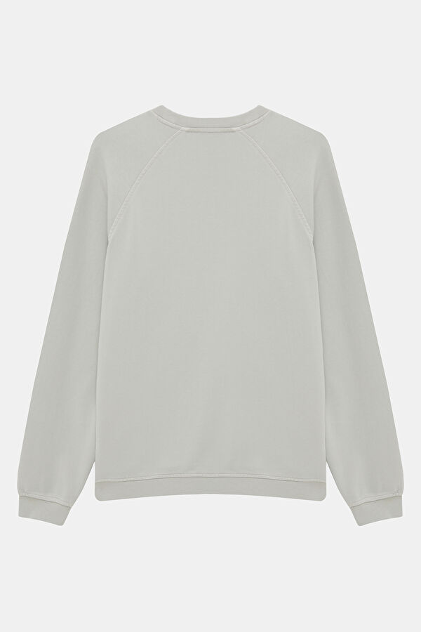 Açık Gri Bisiklet Yaka Erkek Sweatshirt 2