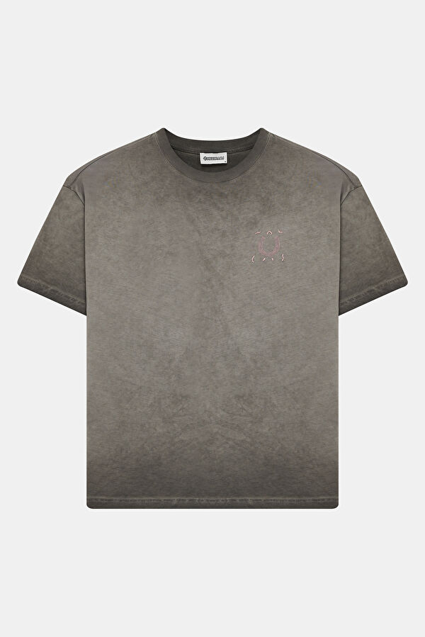 Grey Crew Neck Printed Men's T-Shirt 4