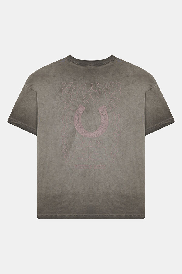 Grey Crew Neck Printed Men's T-Shirt 5