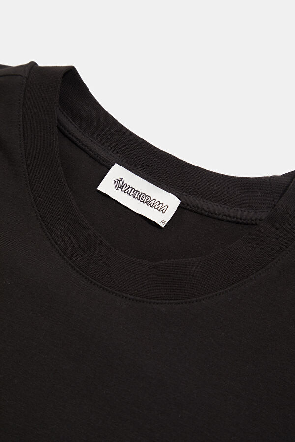 Black Crew Neck Printed Men's T-Shirt 4