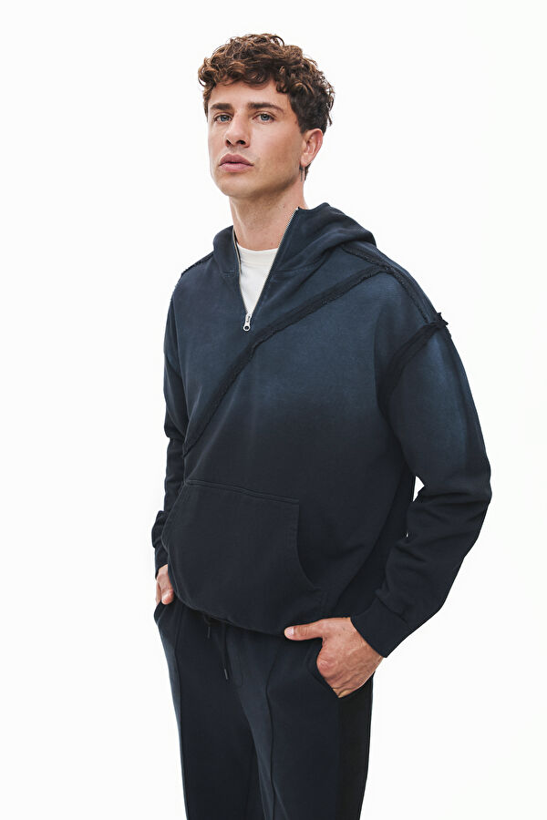 Antrasit Kapuşonlu Erkek Sweatshirt