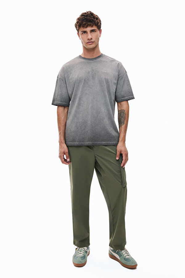 Grey Crew Neck Printed Men's T-Shirt 3