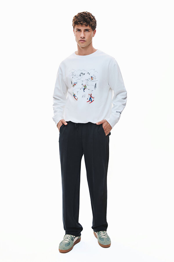 Black Straight Leg Modal Sport Men's Pants