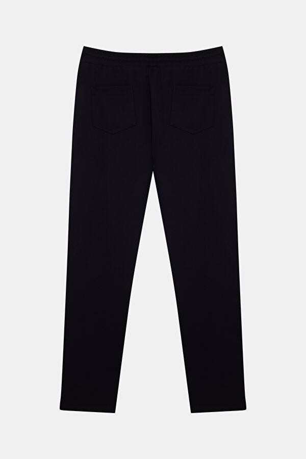 Navy Blue Straight Leg Viscose Sport Men's Trousers 4
