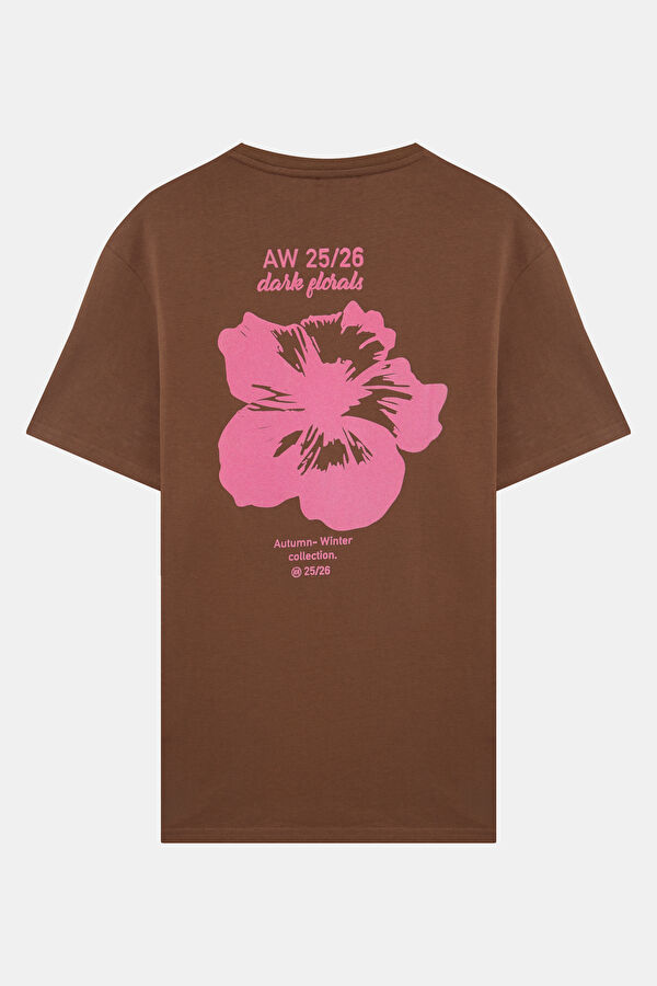 Brown Crew Neck Printed Men's T-Shirt 5