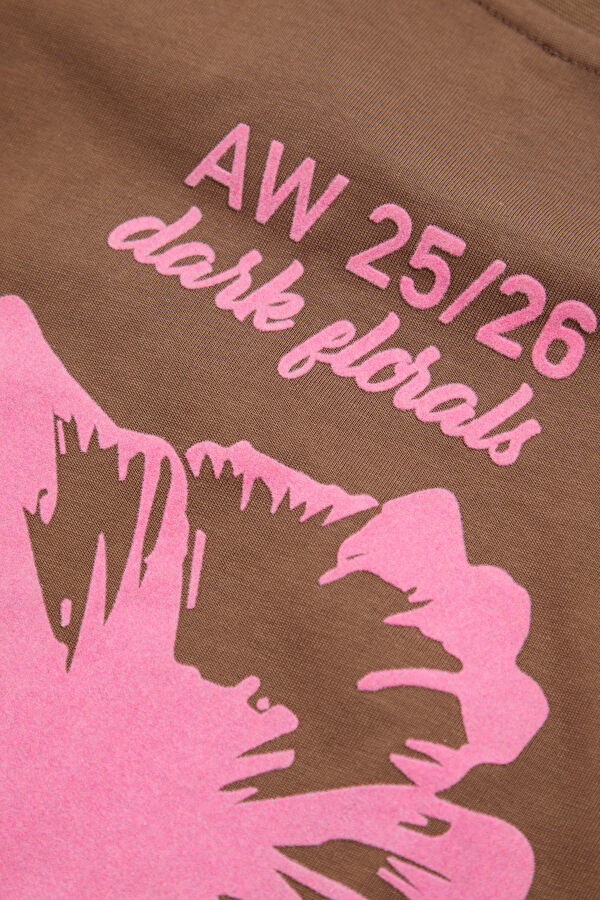 Brown Crew Neck Printed Men's T-Shirt 7