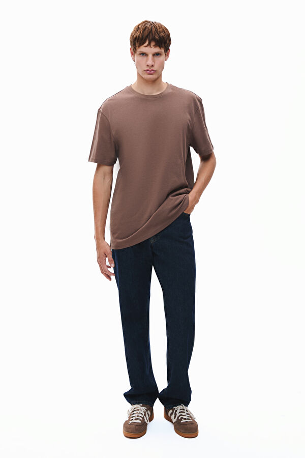 Brown Crew Neck Printed Men's T-Shirt 3