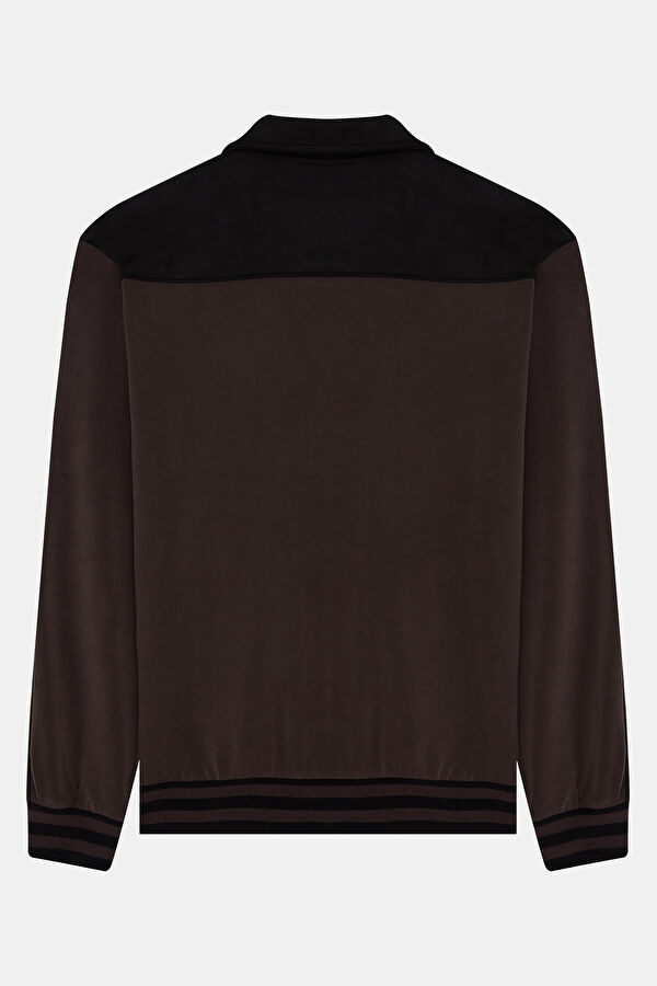 Coffee-colored snap-button Modal Men's Jacket 2