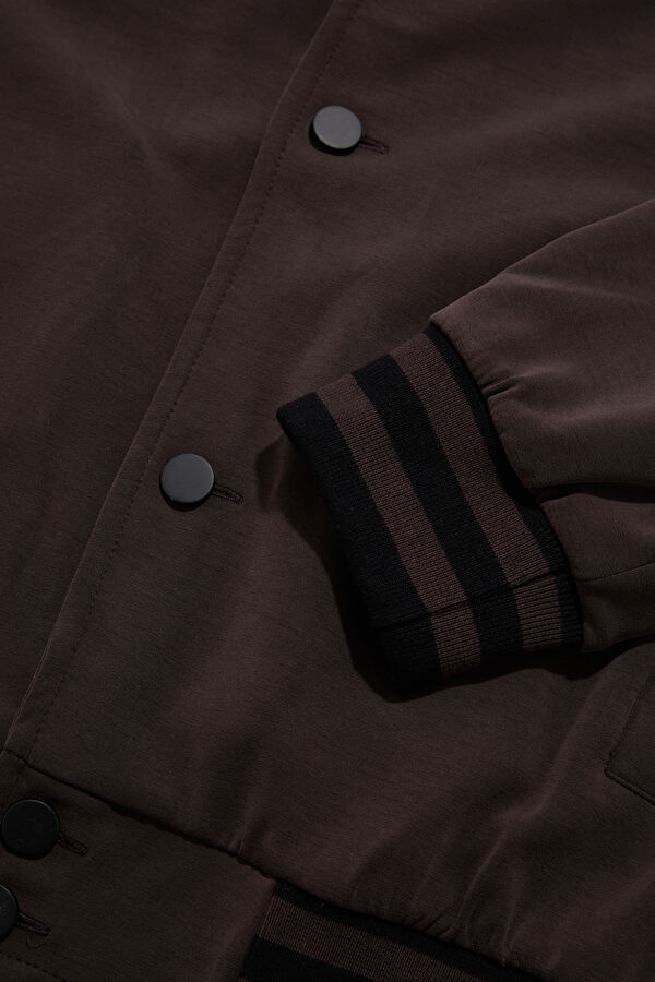 Coffee-colored snap-button Modal Men's Jacket 4