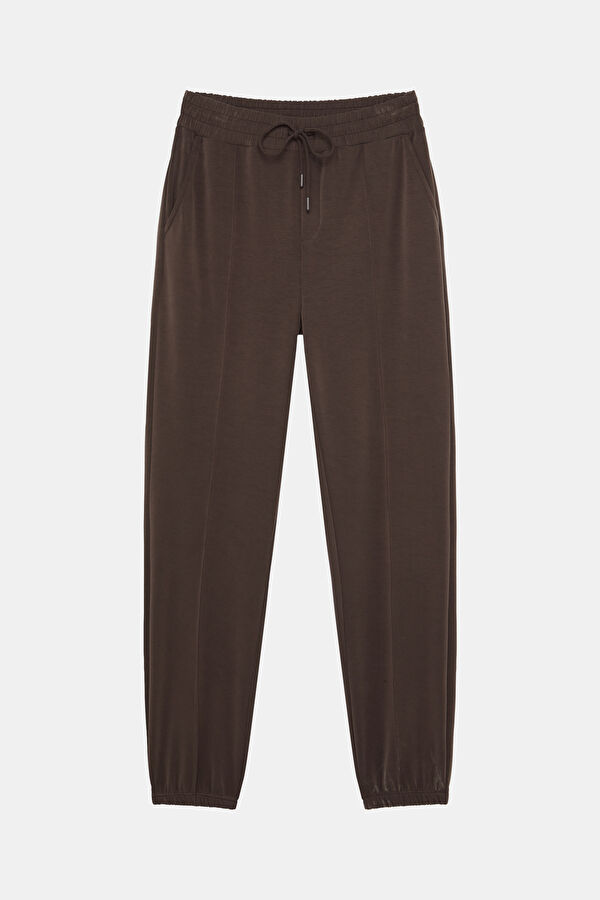 Coffee Brown Slim Fit Modal Sport Men's Pants