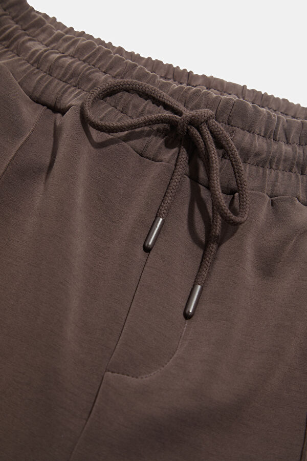 Coffee Brown Slim Fit Modal Sport Men's Pants 3