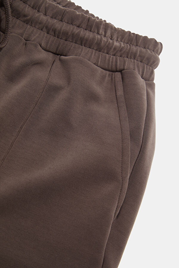 Coffee Brown Slim Fit Modal Sport Men's Pants 4