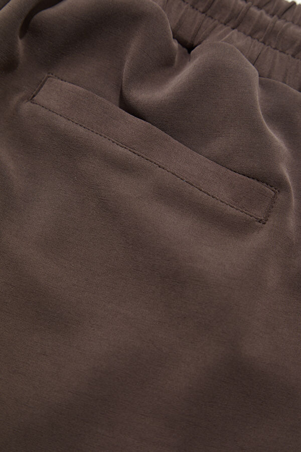 Coffee Brown Slim Fit Modal Sport Men's Pants 5