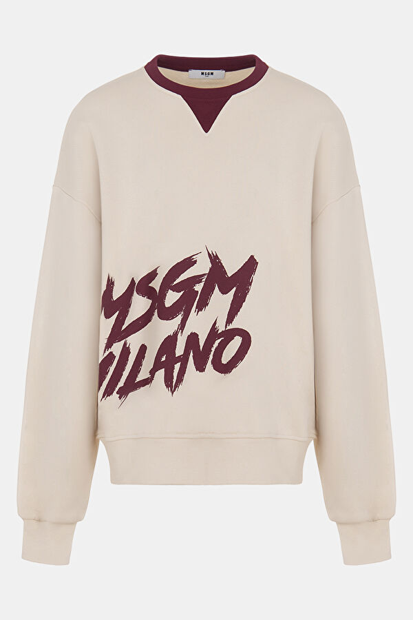 Cream Crew Neck Kids Sweatshirt