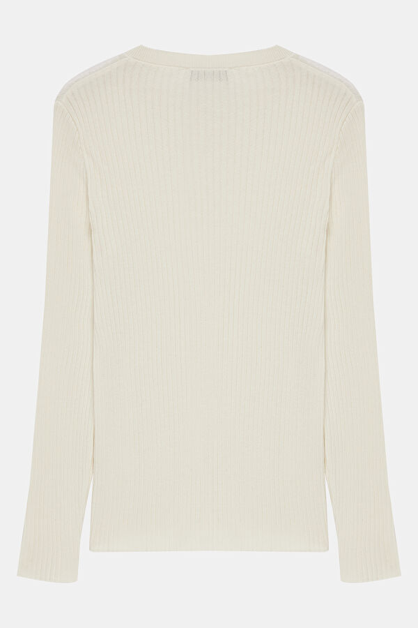 Ecru Knitted Men's Sweater 2