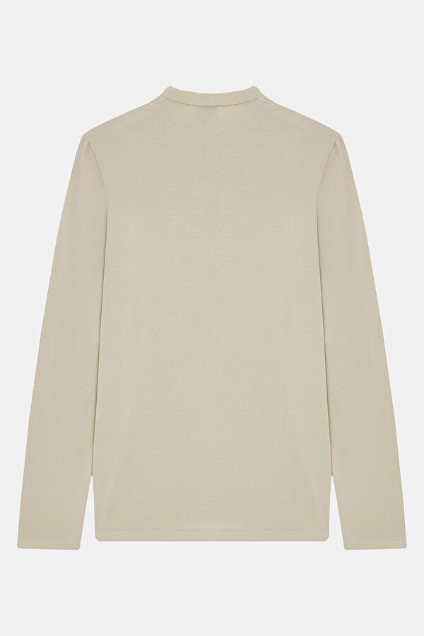 Cream Cotton/Modal Knit Men's Sweater 2
