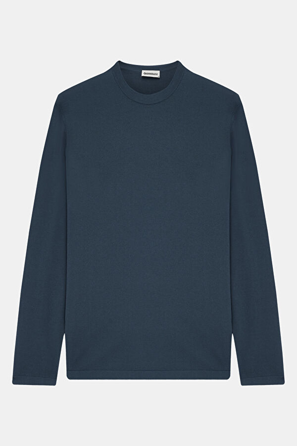 Indigo Cotton/Modal Knit Men's Sweater