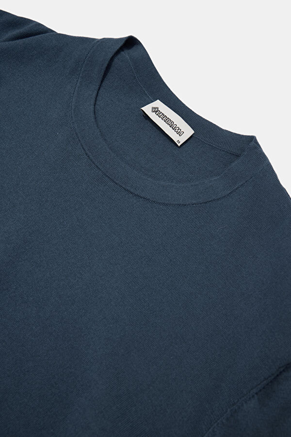 Indigo Cotton/Modal Knit Men's Sweater 3