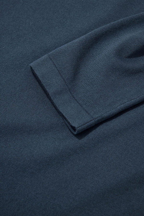 Indigo Cotton/Modal Knit Men's Sweater 4