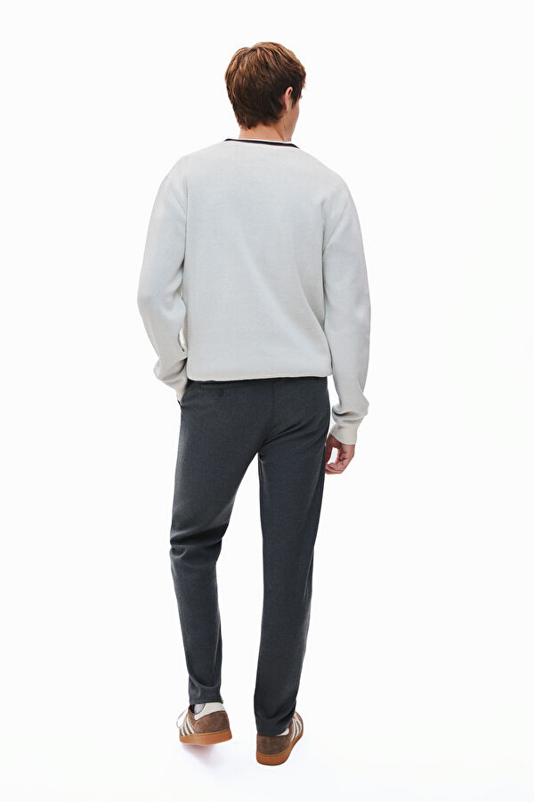 White Knitted Pattern Men's Cardigan 2